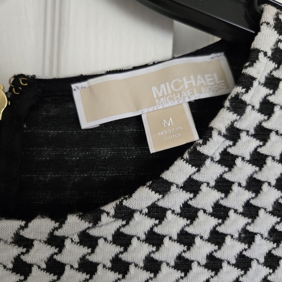 Michael Kors Black and White Asymmetrical Ruffled Sheath Dress - Picture 2 of 9